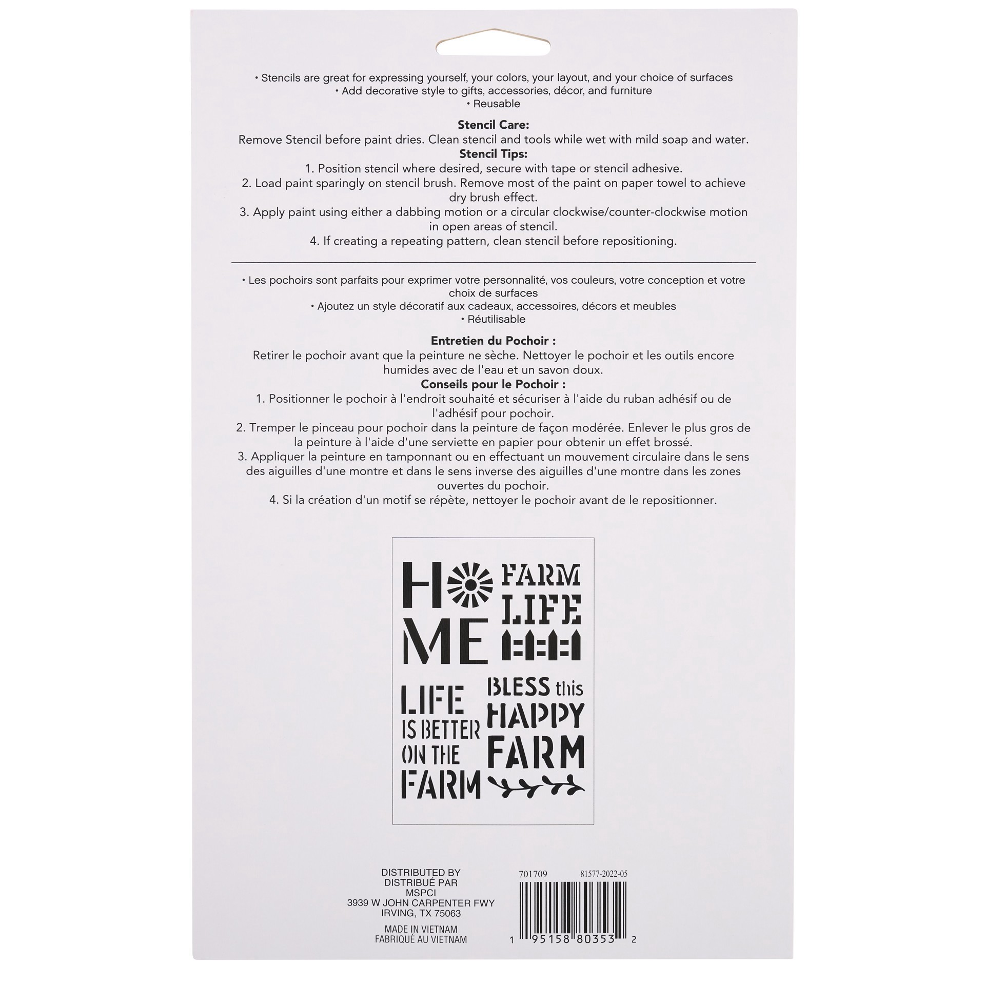 slide 2 of 3, Farmhouse Sentiments Stencils By Craft Smart, 7" X 10", 7 in x 10 in