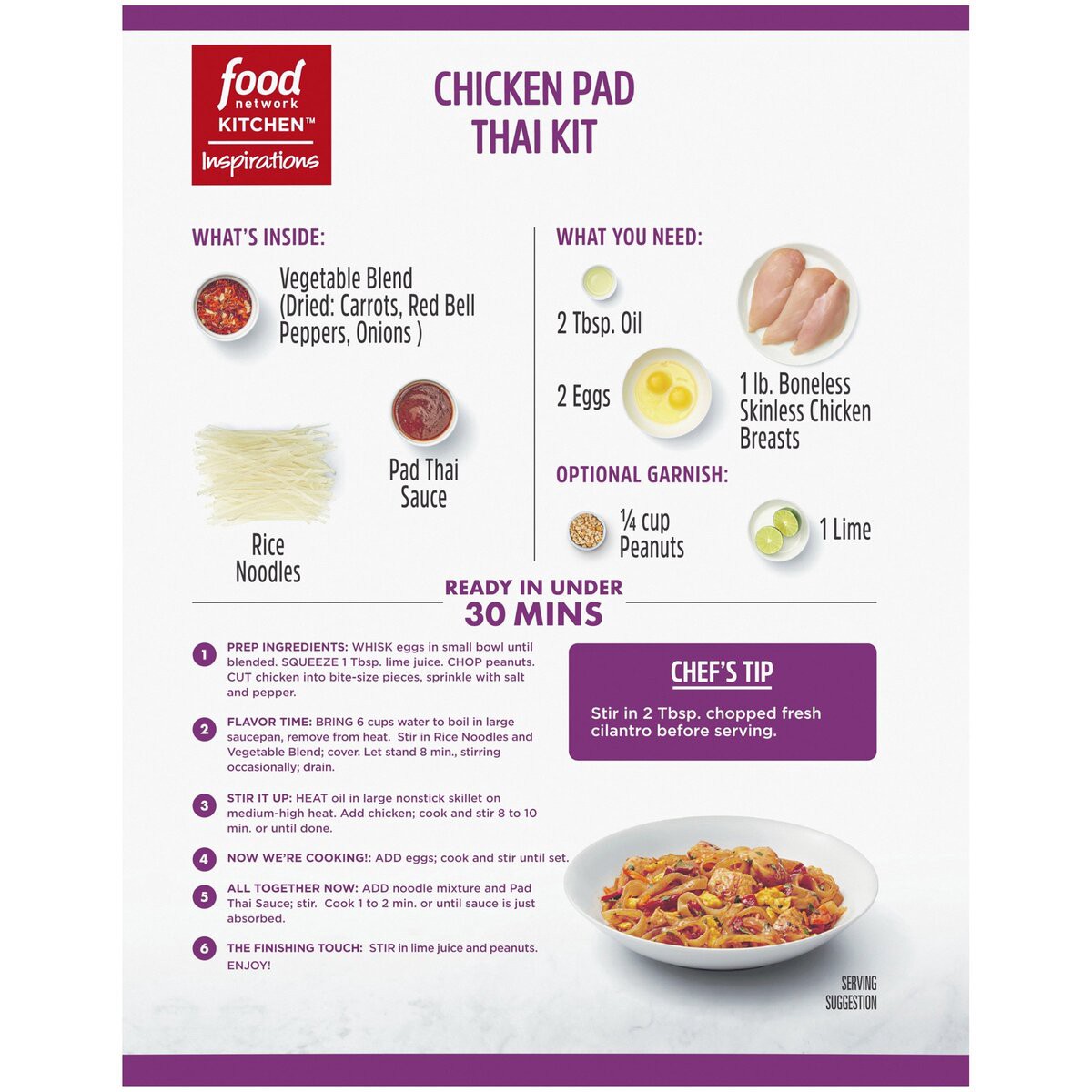 slide 6 of 8, Food Network Inspirations Chicken Pad Thai Kit 12 oz. Box, 12 oz