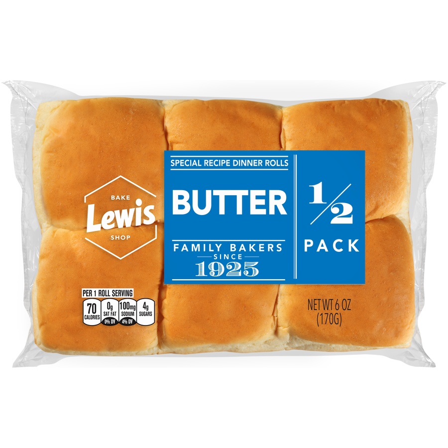 slide 1 of 1, Lewis Butter Rolls Half Pack, 6 oz