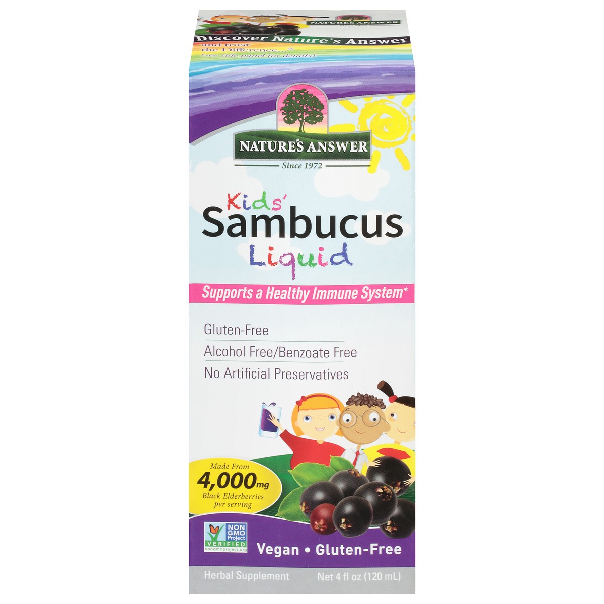 slide 1 of 9, Nature's Answer 4,000 mg Kid's Sambucus 4 fl oz, 4 fl oz