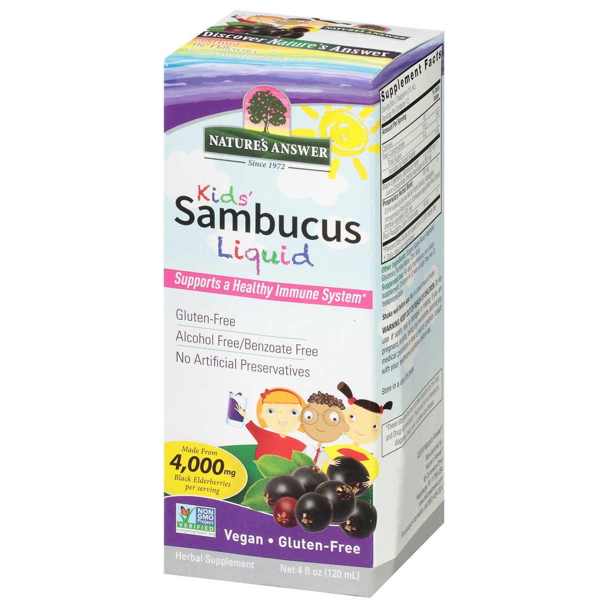 slide 5 of 9, Nature's Answer 4,000 mg Kid's Sambucus 4 fl oz, 4 fl oz