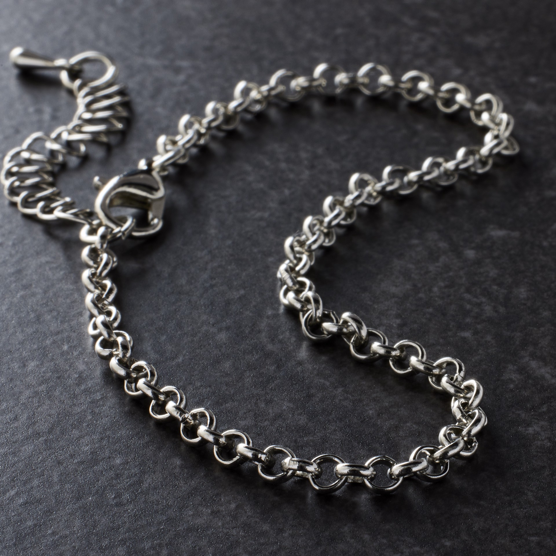 slide 2 of 3, 7.5" Rhodium Rolo Chain Bracelet By Bead Landing, 7.5 in