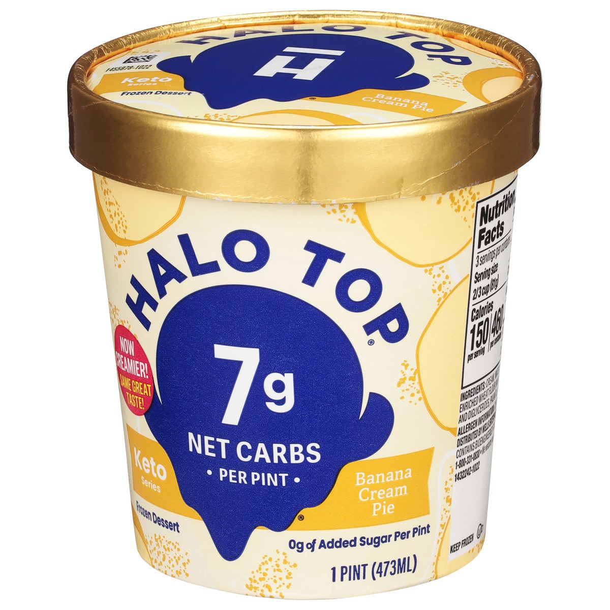 slide 3 of 9, Halo Top Keto Banana Cream Pie Frozen Dessert Pint, 16 fl oz, 16 fl oz