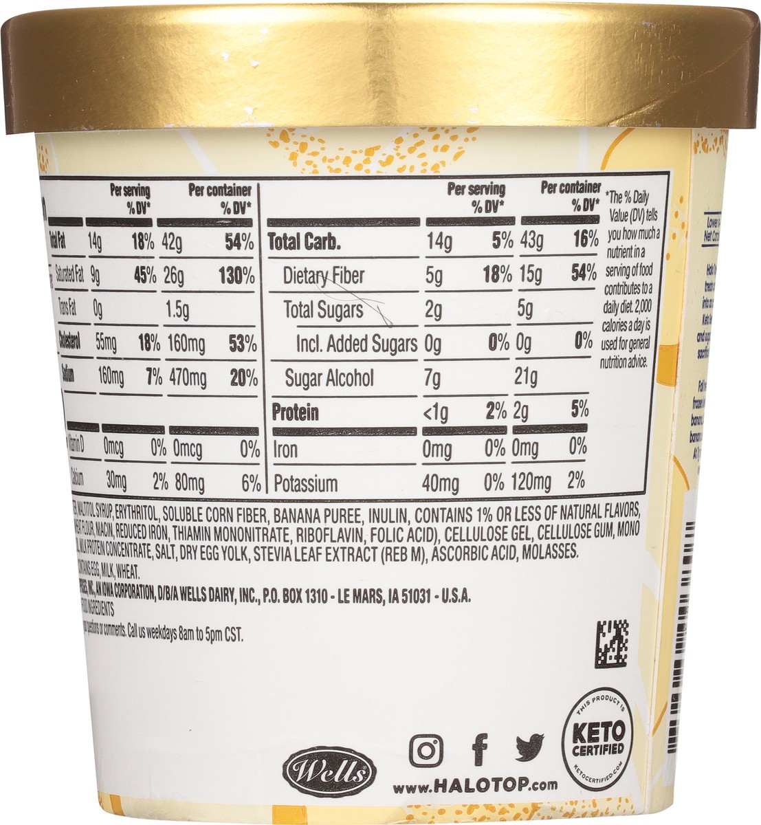 slide 2 of 9, Halo Top Keto Banana Cream Pie Frozen Dessert Pint, 16 fl oz, 16 fl oz