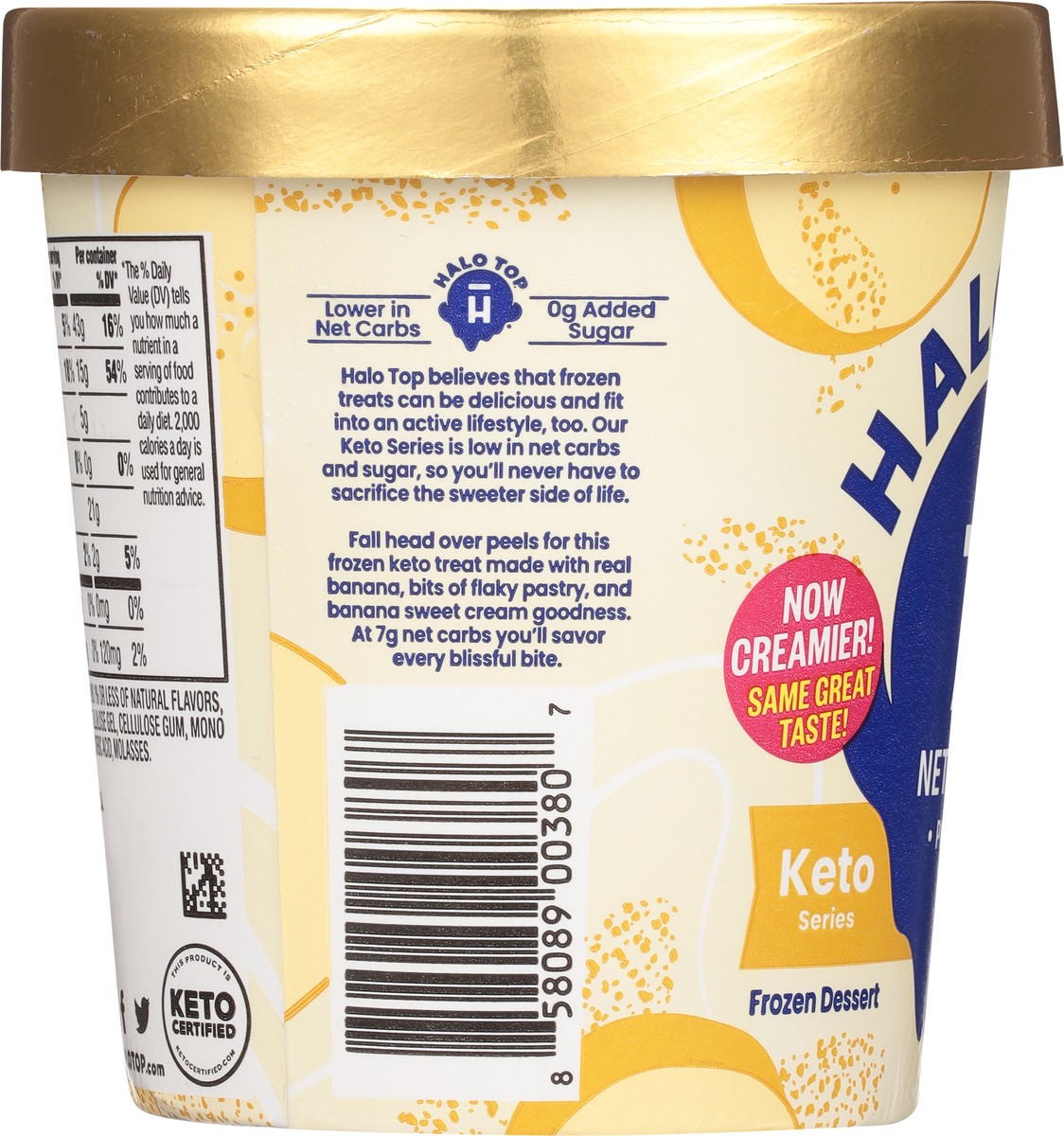 slide 4 of 9, Halo Top Keto Banana Cream Pie Frozen Dessert Pint, 16 fl oz, 16 fl oz