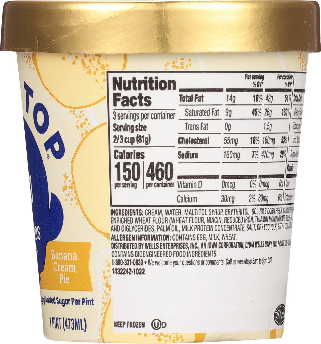 slide 6 of 9, Halo Top Keto Banana Cream Pie Frozen Dessert Pint, 16 fl oz, 16 fl oz