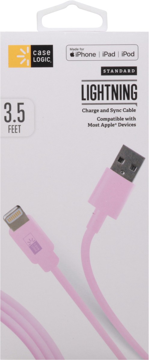 slide 2 of 11, Case Logic Pink Lightning to USB Cable, 1 ct