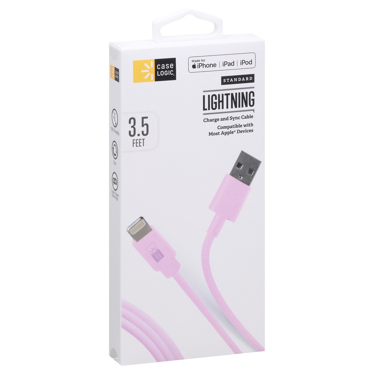 slide 3 of 11, Case Logic Pink Lightning to USB Cable, 1 ct