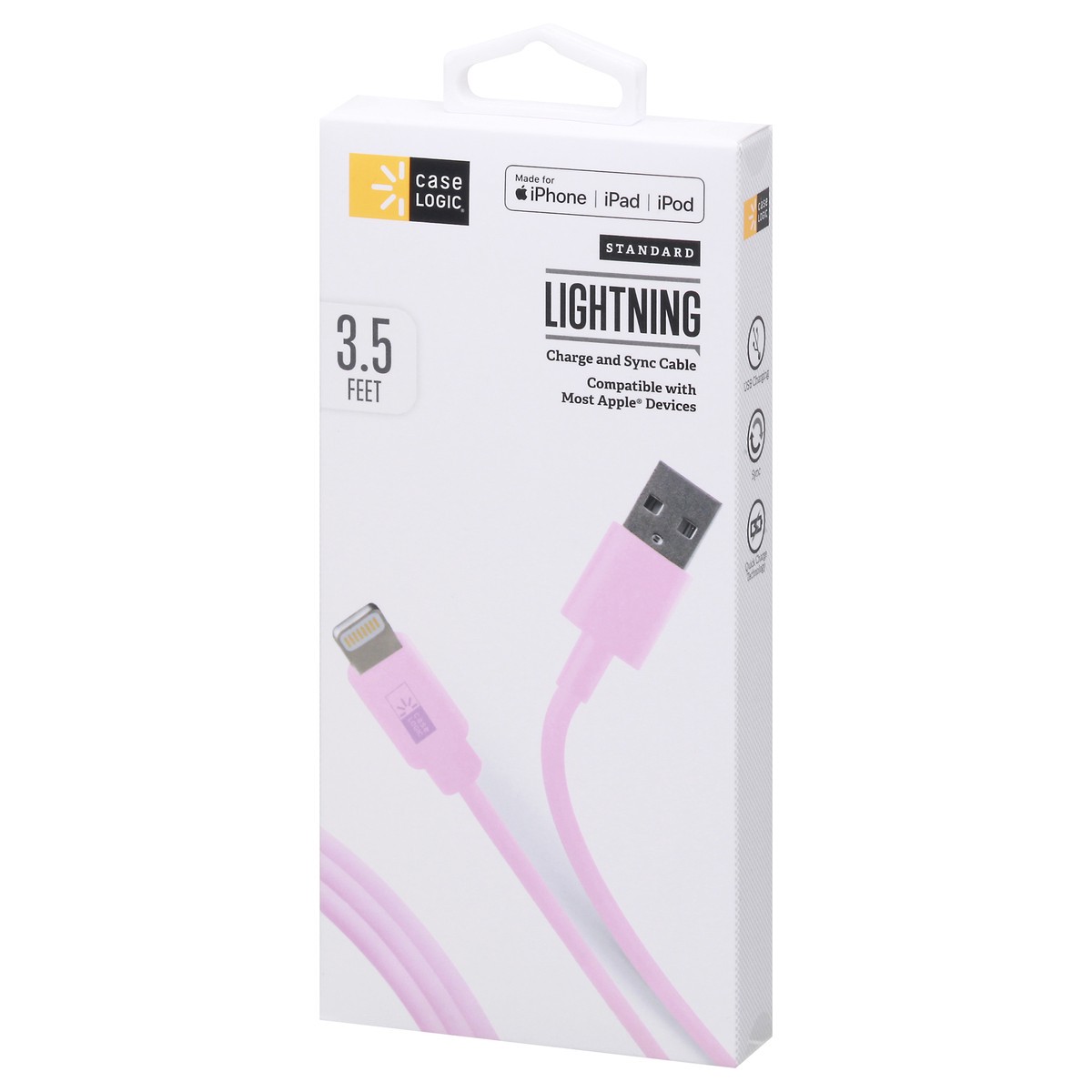 slide 4 of 11, Case Logic Pink Lightning to USB Cable, 1 ct