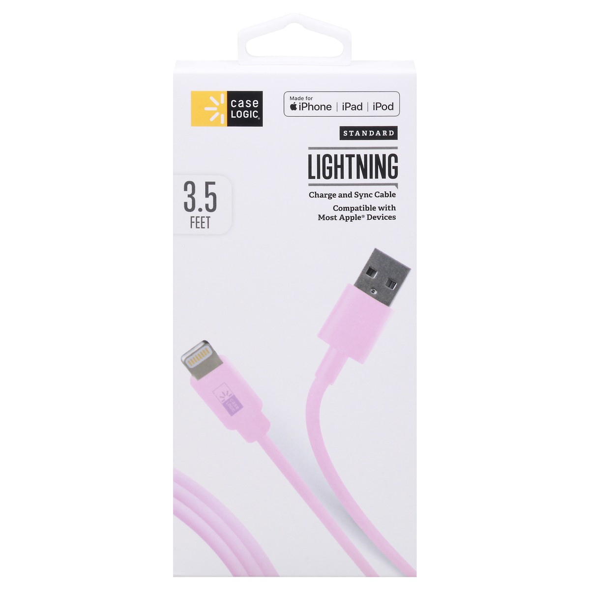 slide 1 of 11, Case Logic Pink Lightning to USB Cable, 1 ct