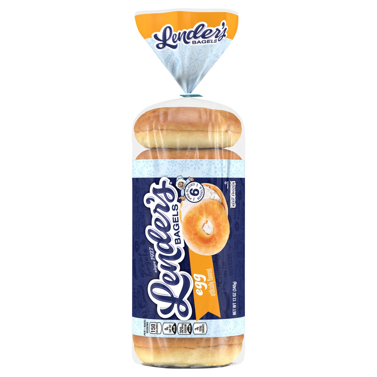slide 1 of 6, Lender's Original Egg Bagels, 6 count, 12 oz, 6 ct