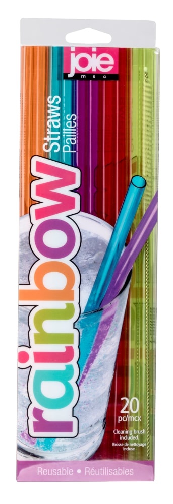 slide 1 of 1, Joie Reusable Rainbow Straws, 20 ct