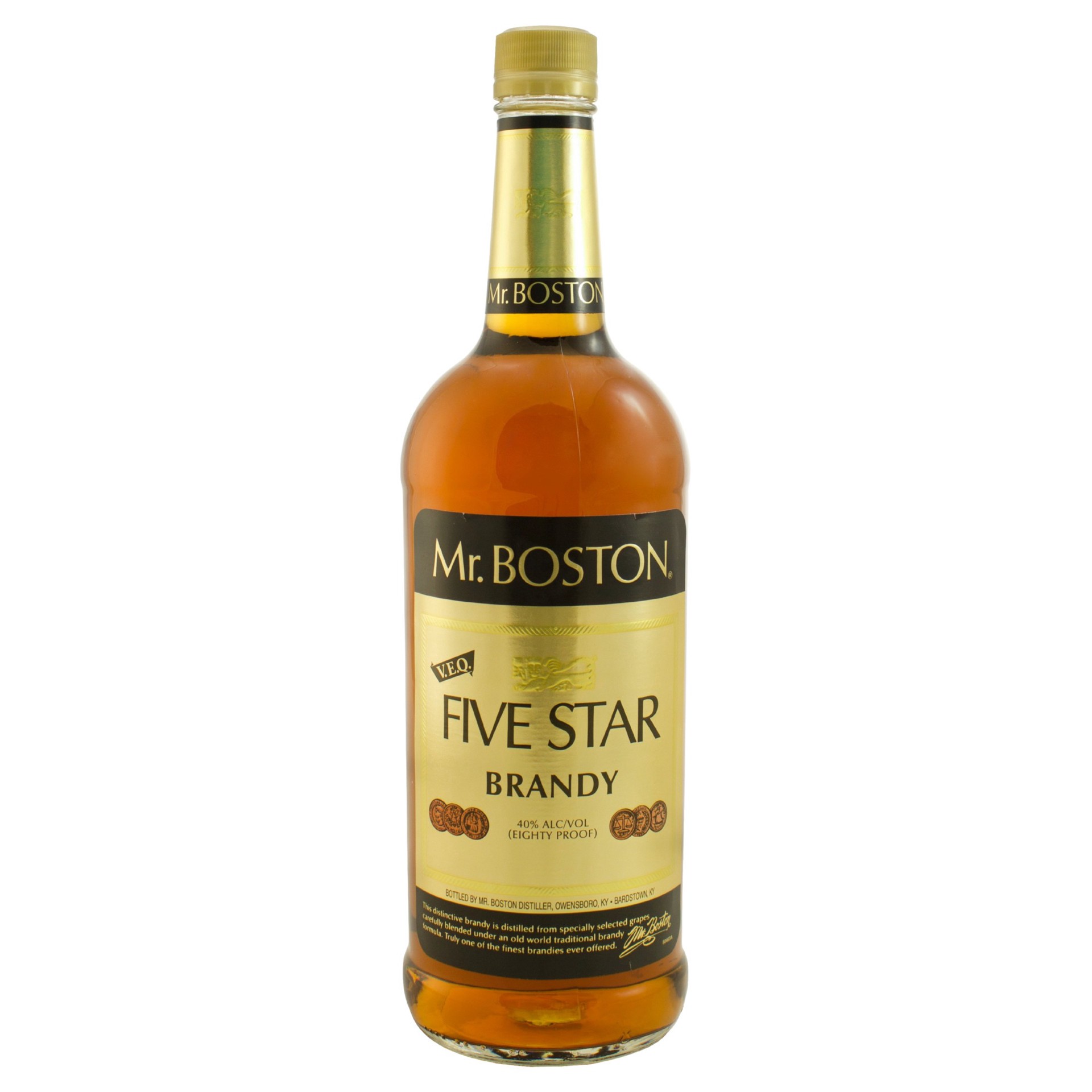 slide 1 of 2, Mr. Boston Five Star Brandy 1l 80 Proof, 1 Liter