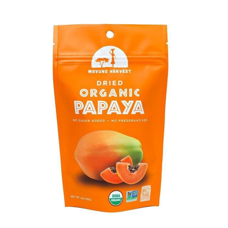 slide 1 of 4, Mavuno Harvest Organic Dried Papaya 2 oz Pouch, 2 oz