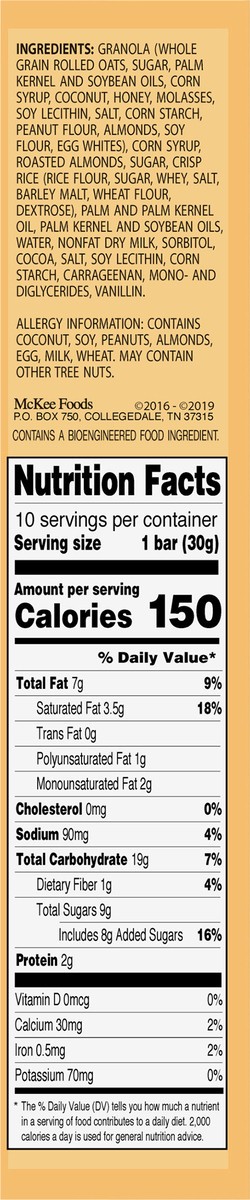 slide 2 of 9, Sunbelt Bakery Chewy Almond Sweet & Salty Granola Bars 10 10 ea Box, 10 ct