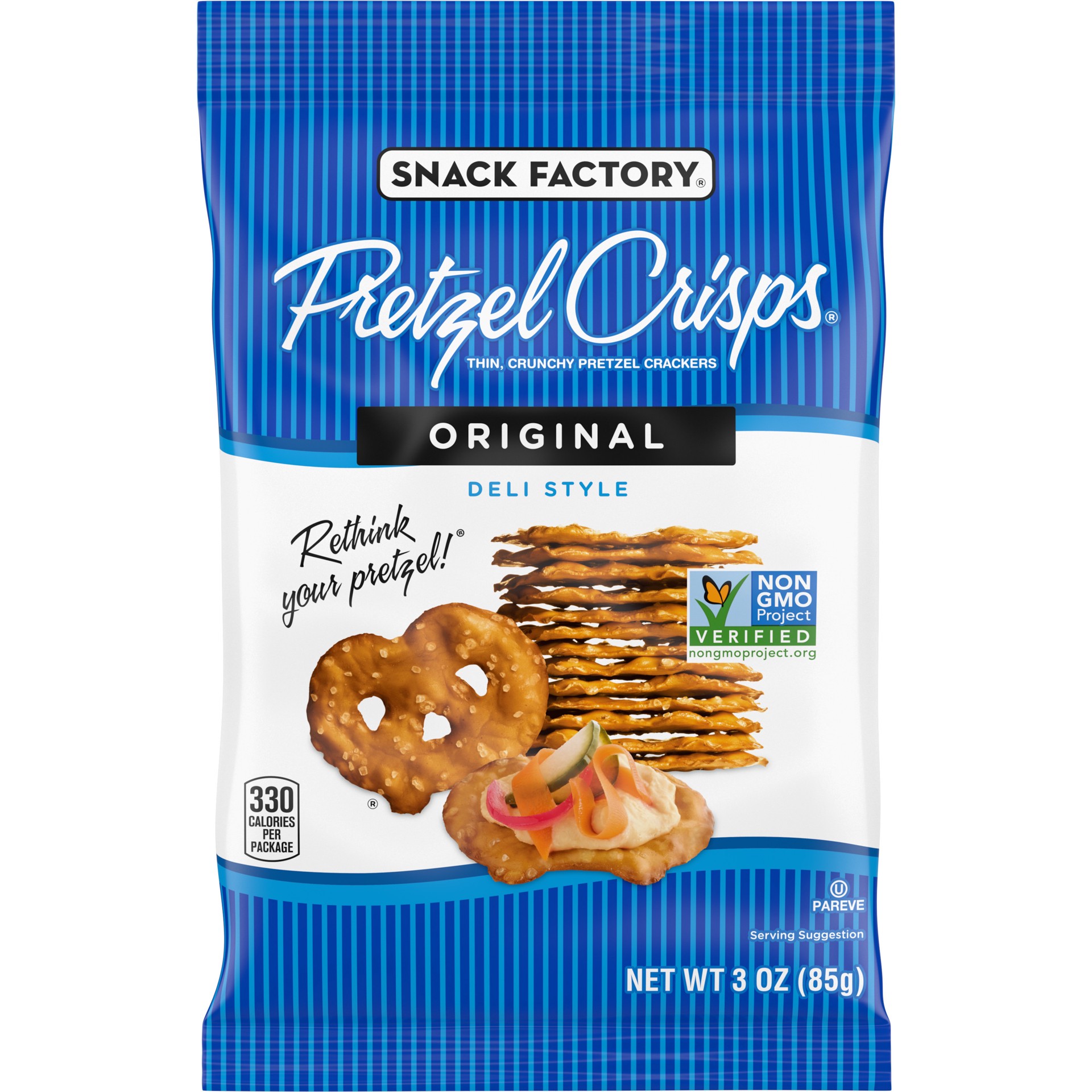 slide 1 of 1, Snack Factory Pretzel Crisps, Original, On-the-Go Bag, 3 Oz, 3 oz