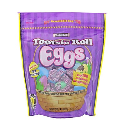 slide 1 of 1, Tootsie Roll Candy Coated Easter Egg Shaped Candy, 23 oz