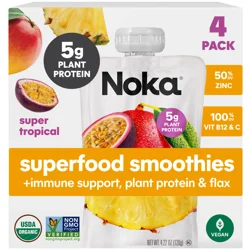 NOKA Superfood Smoothies, Super Tropical 4 Pack