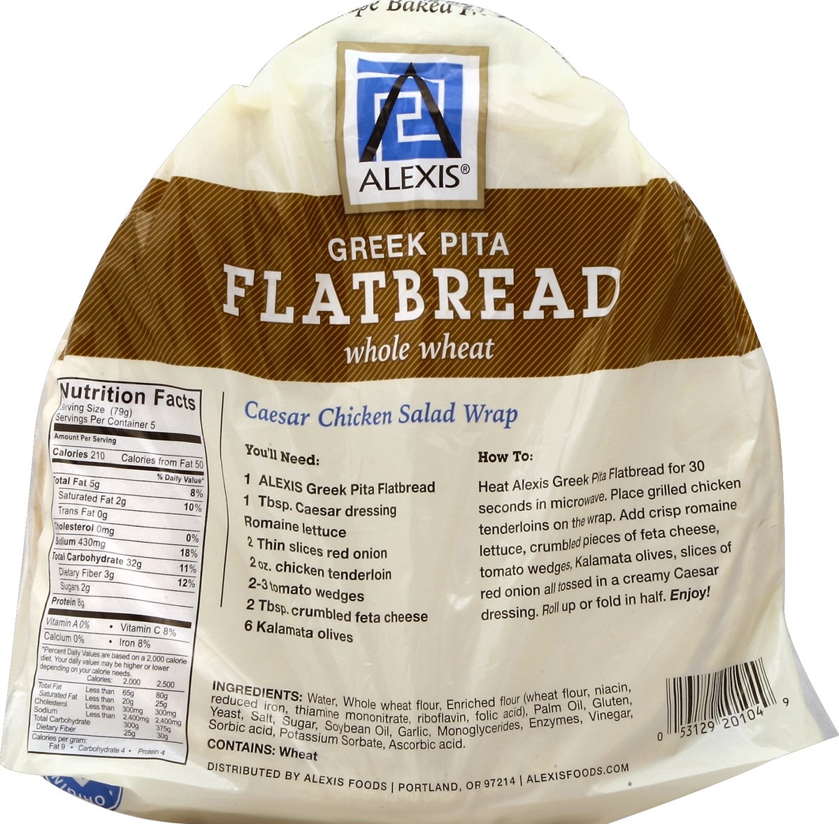 slide 4 of 5, Alexis Greek Pita Flatbread 5 ea, 14.7 oz