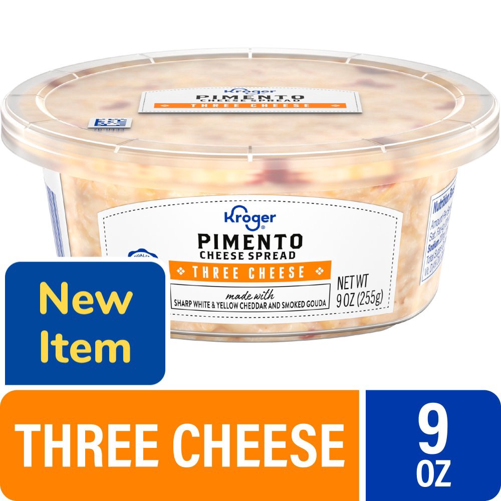 slide 1 of 1, Kroger® Three Cheese Pimento Cheese Spread, 9 oz