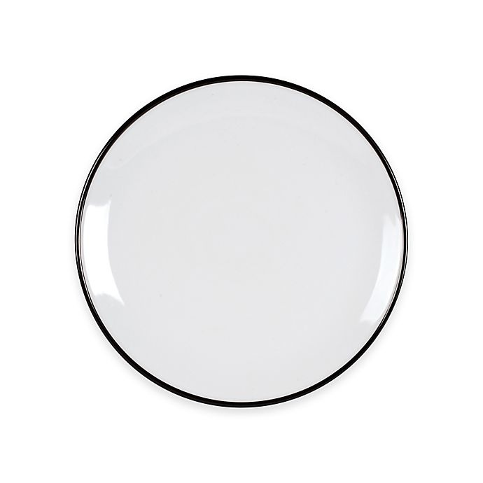 slide 1 of 1, Everyday Whiteby Fitz and Floyd Black Rim Dinner Plate, 1 ct