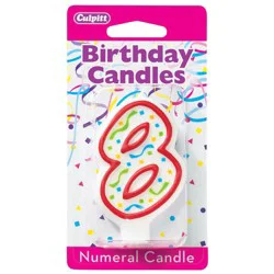 Culpitt Red Numeral "8" Birthday Candles