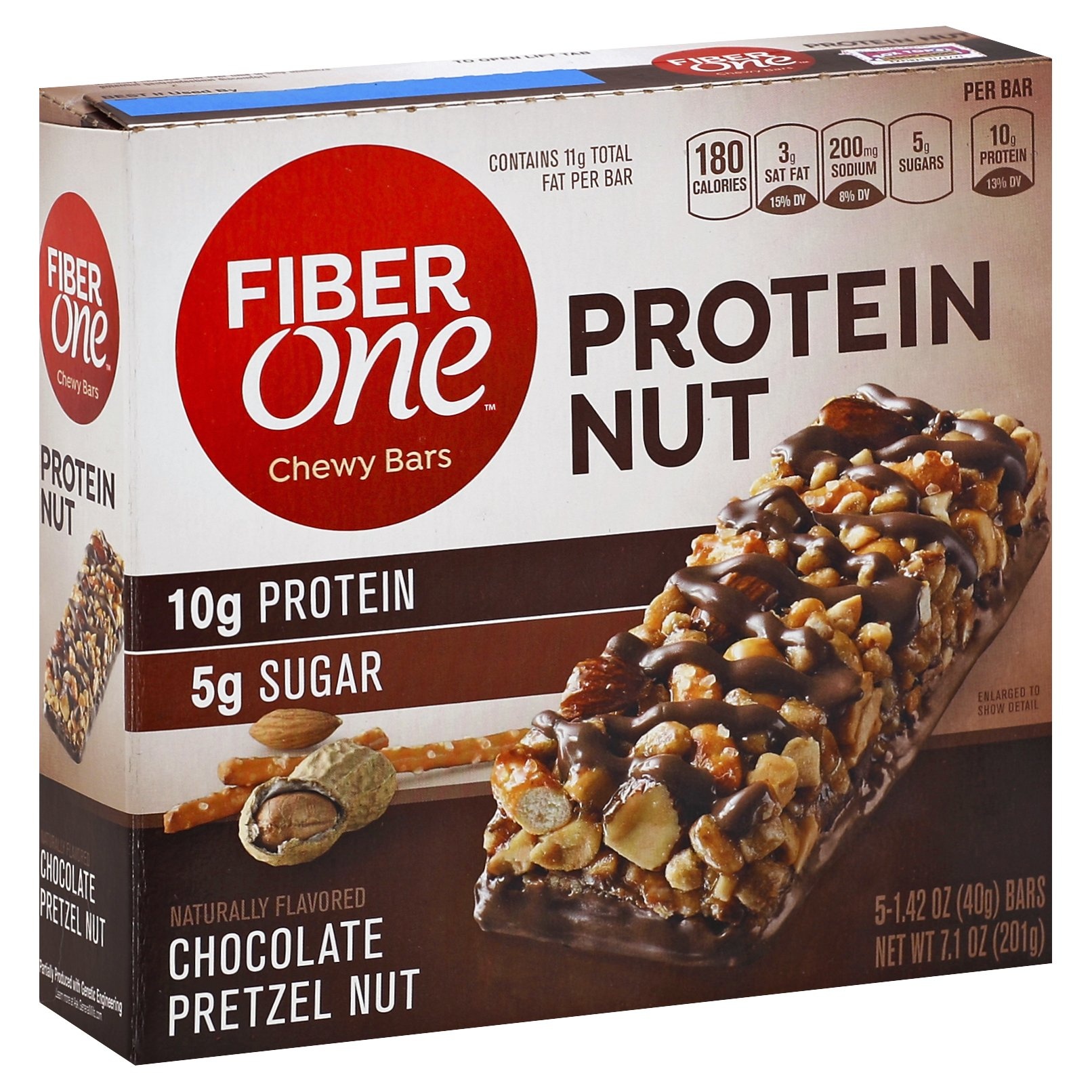 slide 1 of 1, Fiber One Chocolate Pretzel Nut Protein Chewy Bars, 5 ct; 1.42 oz