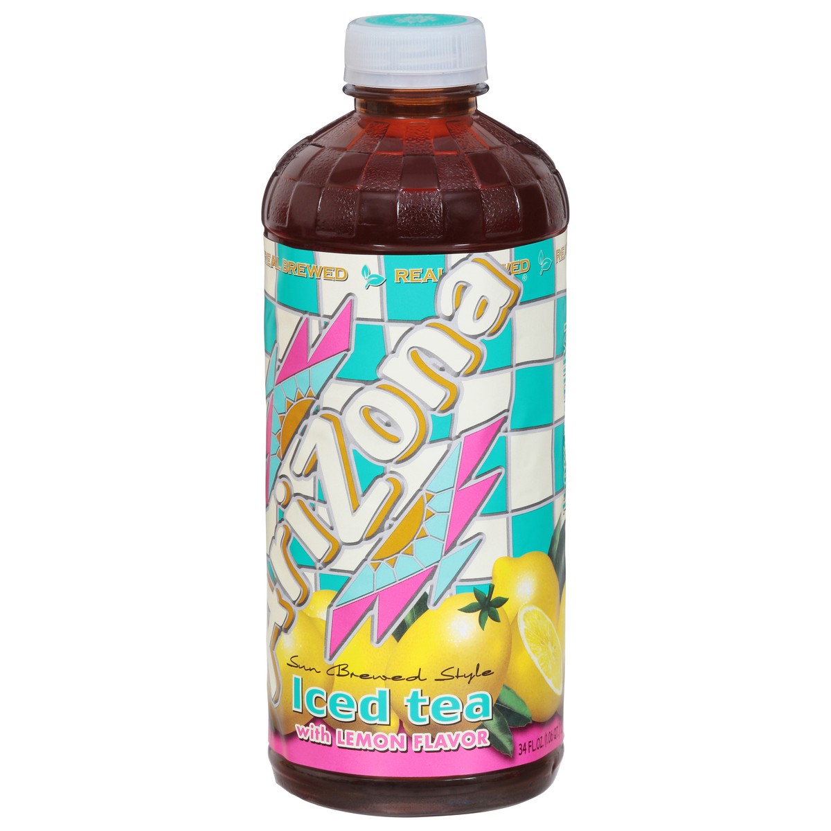 slide 2 of 14, AriZona Sun Brewed Style Iced Tea with Lemon Flavor 34 fl oz, 34 fl oz