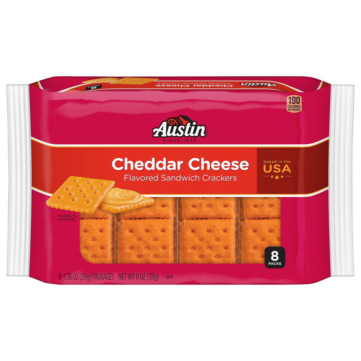 slide 1 of 5, Austin Cheddar Cheese on Cheese Sandwich Crackers, 11 oz