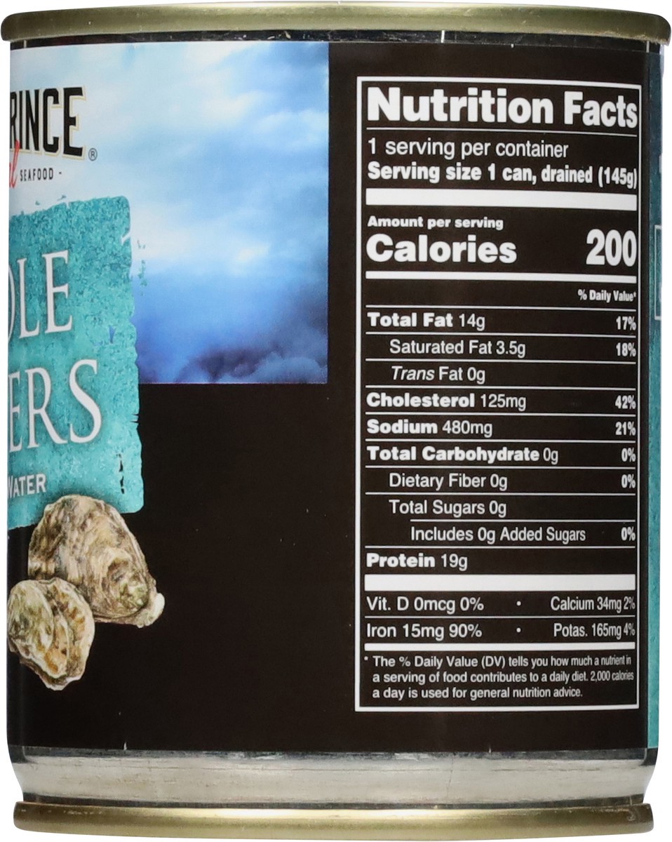 slide 13 of 14, Crown Prince Packed in Water Whole Oysters 8 oz, 8 oz