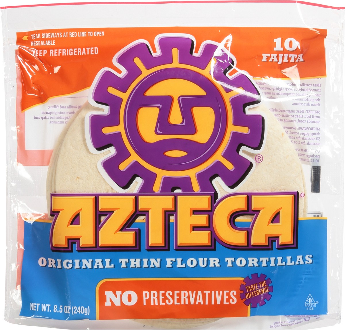 slide 8 of 9, Azteca Flour Tortilla, 10 ct