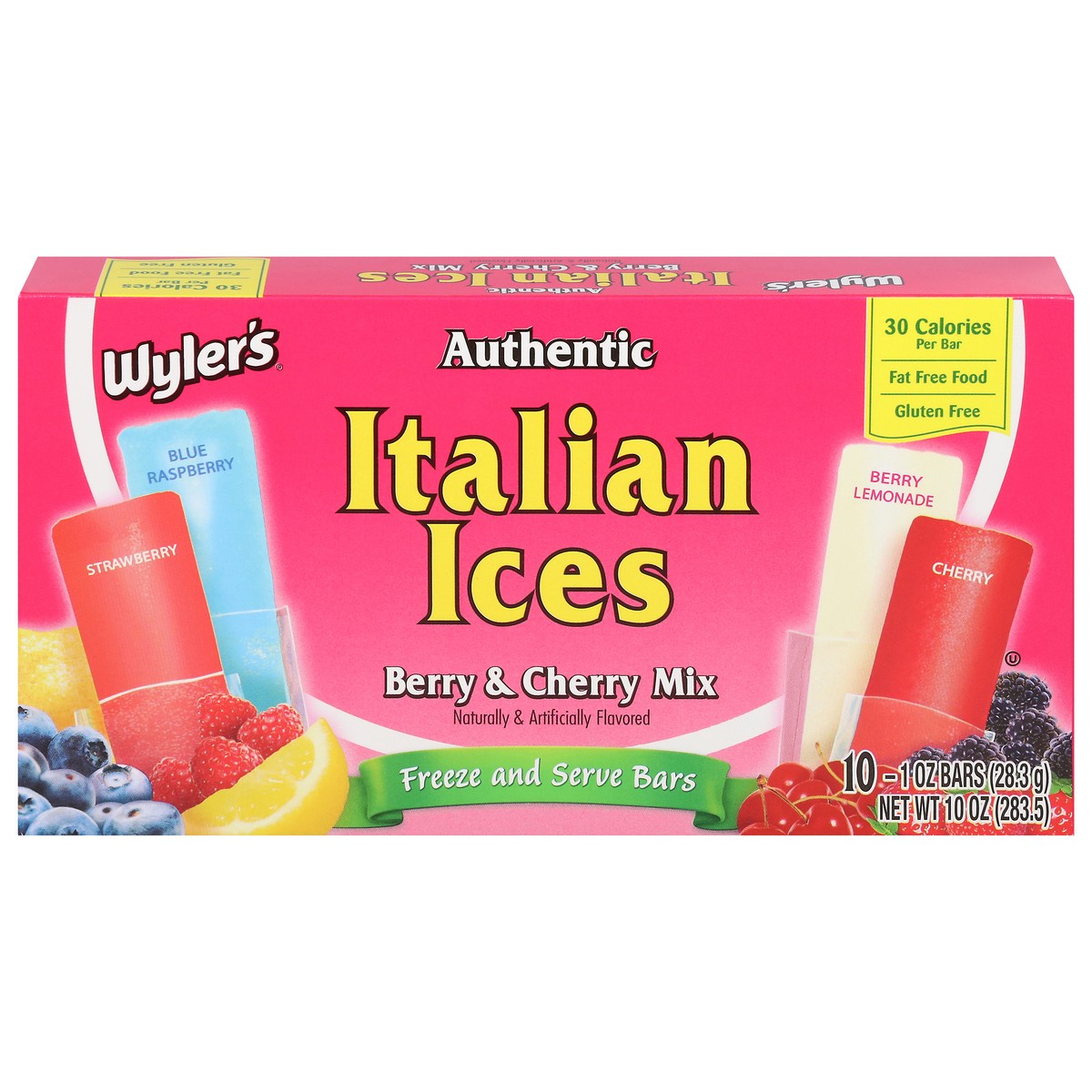 slide 4 of 4, Wyler's Authentic Italian Ices Berries And Cherries Mix - 10-1 Oz, 10 ct