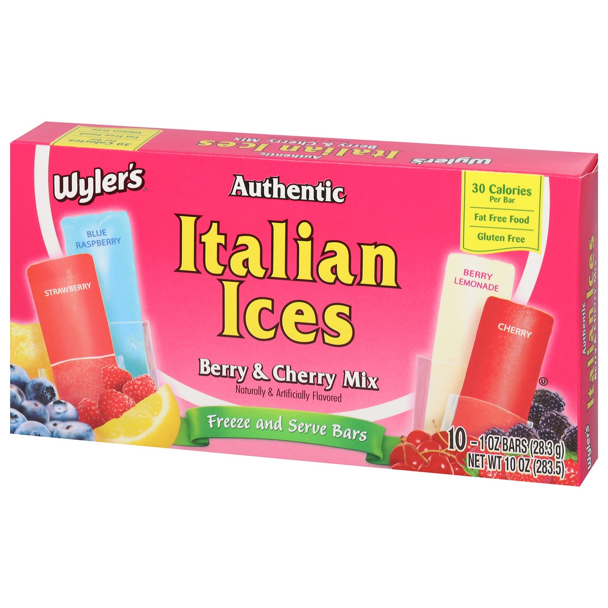 slide 3 of 4, Wyler's Authentic Italian Ices Berries And Cherries Mix - 10-1 Oz, 10 ct