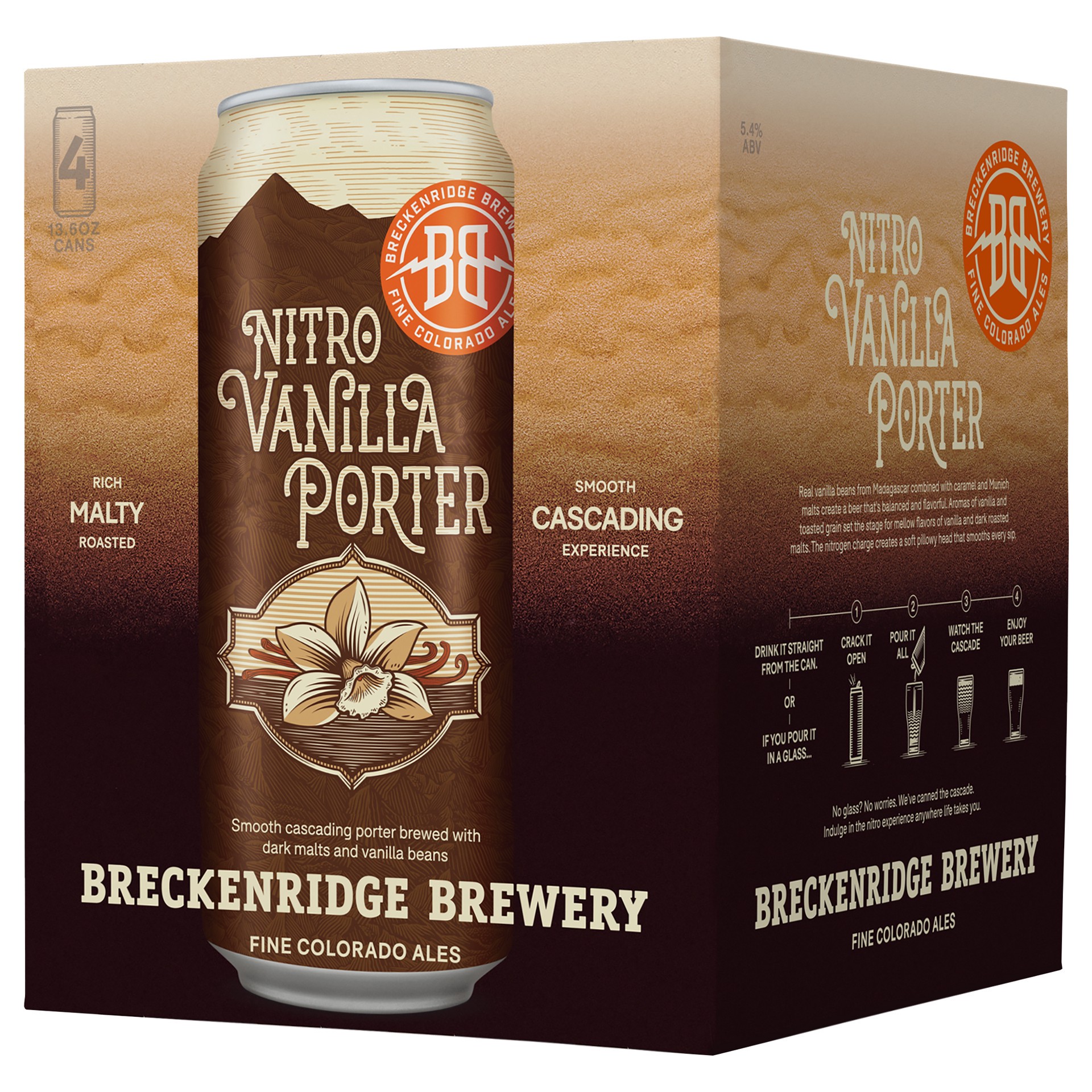 slide 1 of 1, Breckenridge Brewery Nitro Vanilla Porter, 4-Pack, 13.6oz Cans, 4 ct; 16 oz