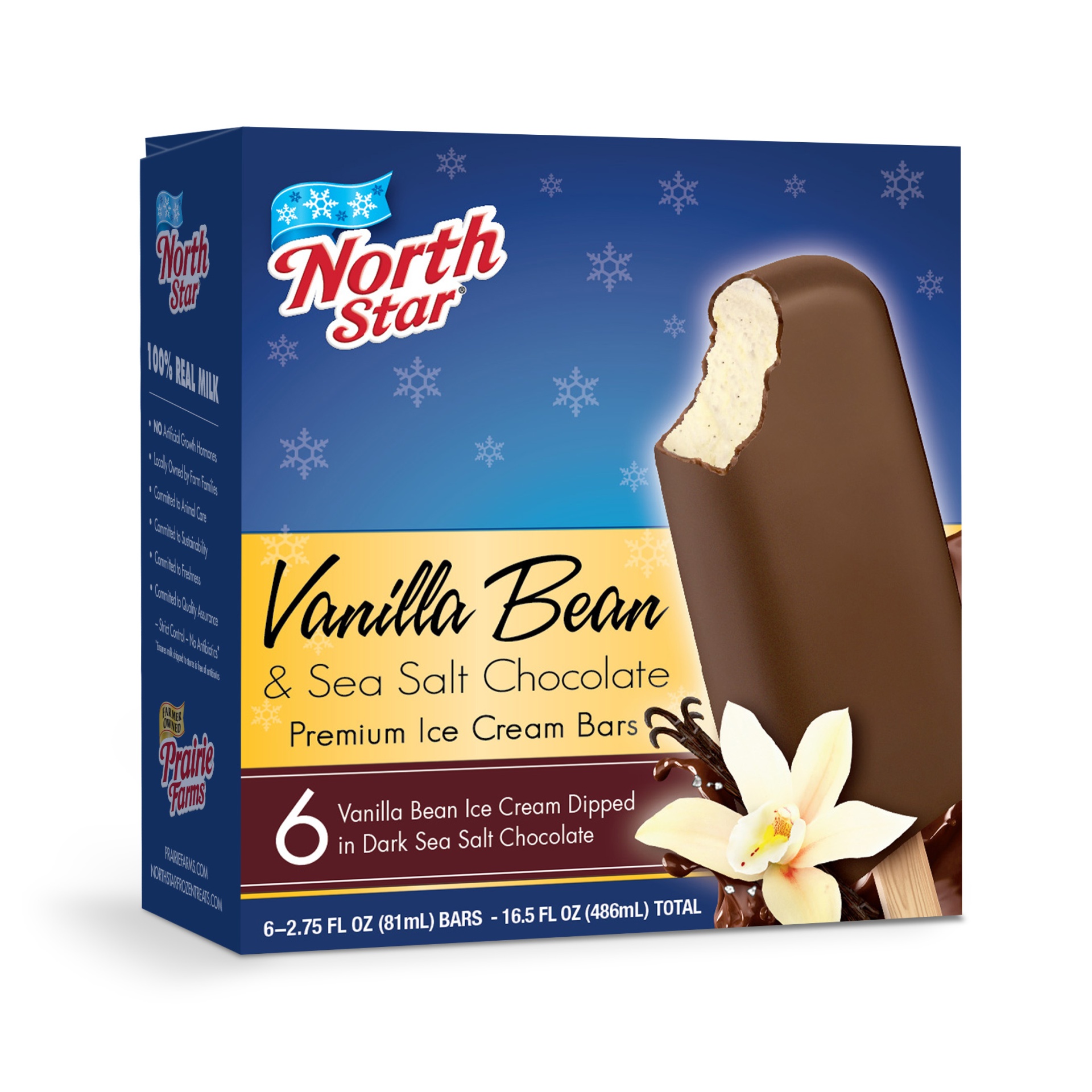 slide 1 of 1, North Star Vanilla Bean Sea Salt Chocolate Bars, 6 ct