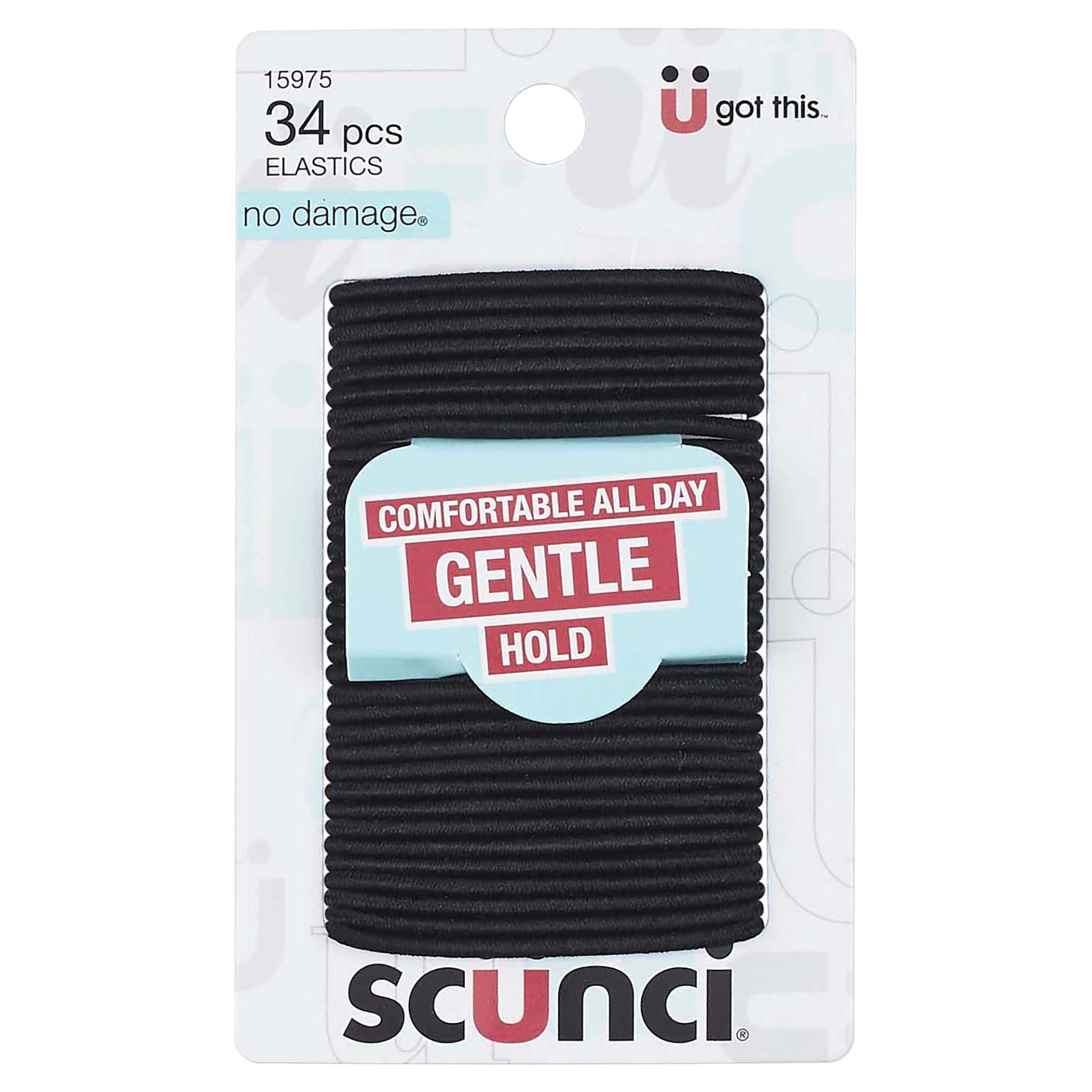 slide 1 of 1, scünci No Damage Gentle Hold Elastics 34 ea, 34 ct