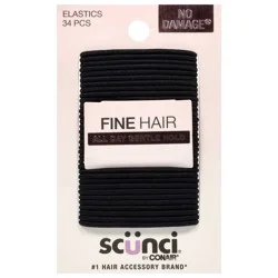 scünci No Damage Gentle Hold Elastics, Black, 34 count