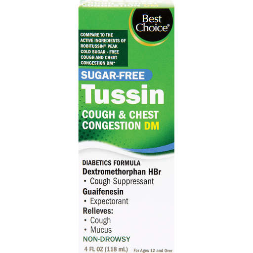 slide 1 of 1, Best Choice Sugarfree Tussin Cough Chest Congestion Dm Non Drowsy, 4 oz