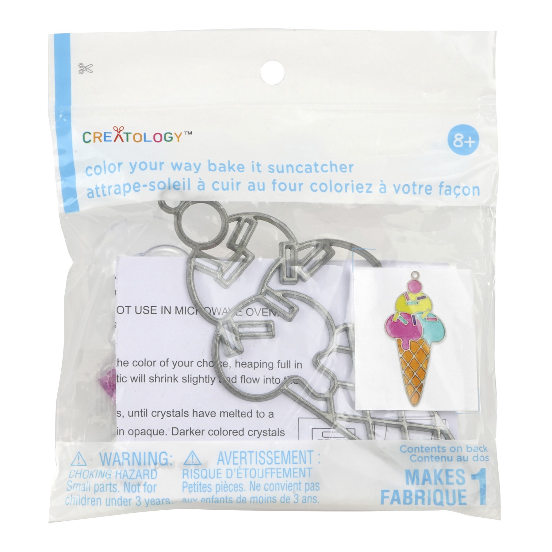 slide 2 of 3, Ice Cream Cone Color Your Way Bake It Suncatcher Kit By Creatology, 2.36 in x 5.27 in