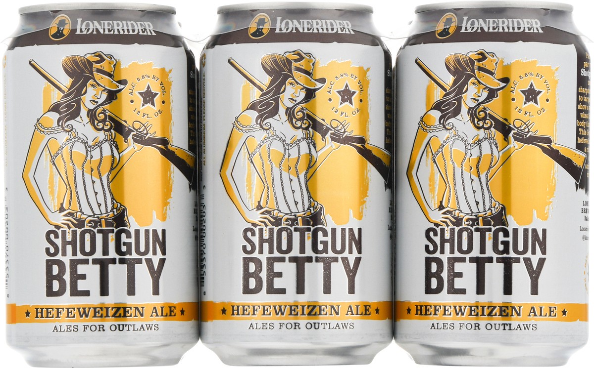 slide 3 of 12, Lonerider Shotgun Betty Hefeweizen Ale 6 ea, 6 ct