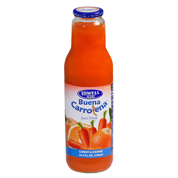 slide 1 of 1, Lowell Buena Carrtna Orange & Carrot Jce - 750 ml, 750 ml