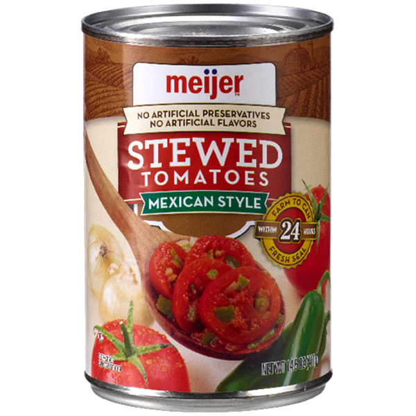 slide 1 of 1, Meijer Mexican Style Stewed Tomatoes, 14.5 oz