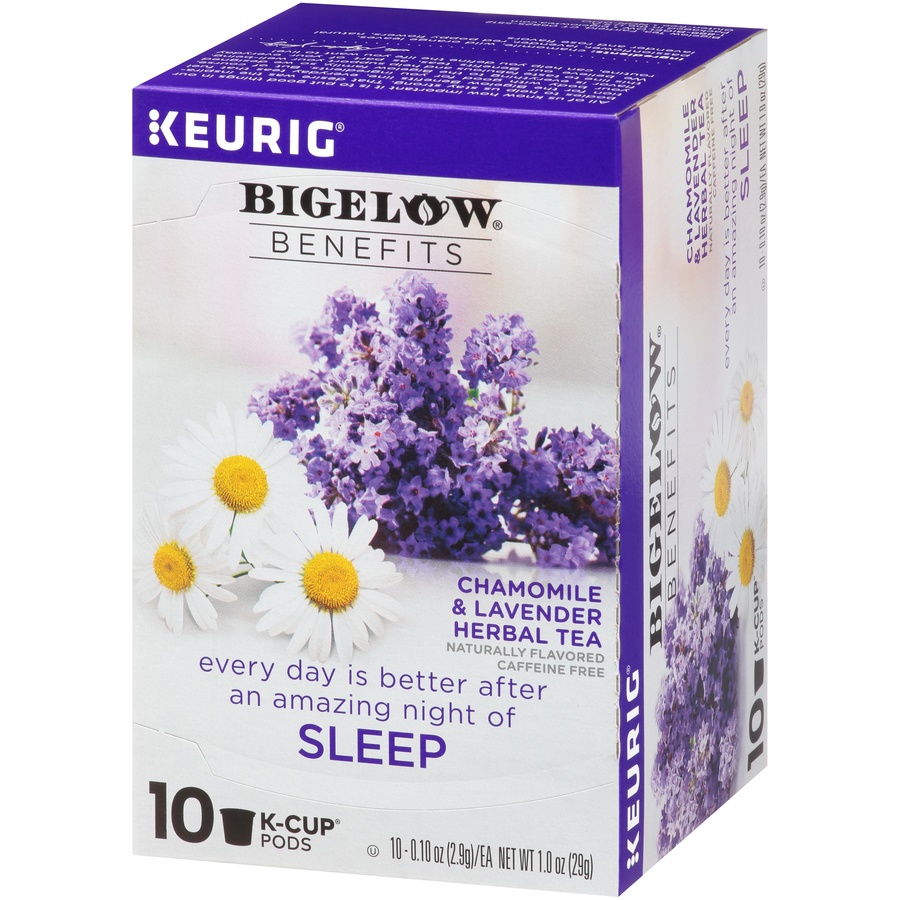 slide 3 of 7, Bigelow Benefits Chamomile & Lavender Herbal Tea Single Serve K Cups, 10 ct