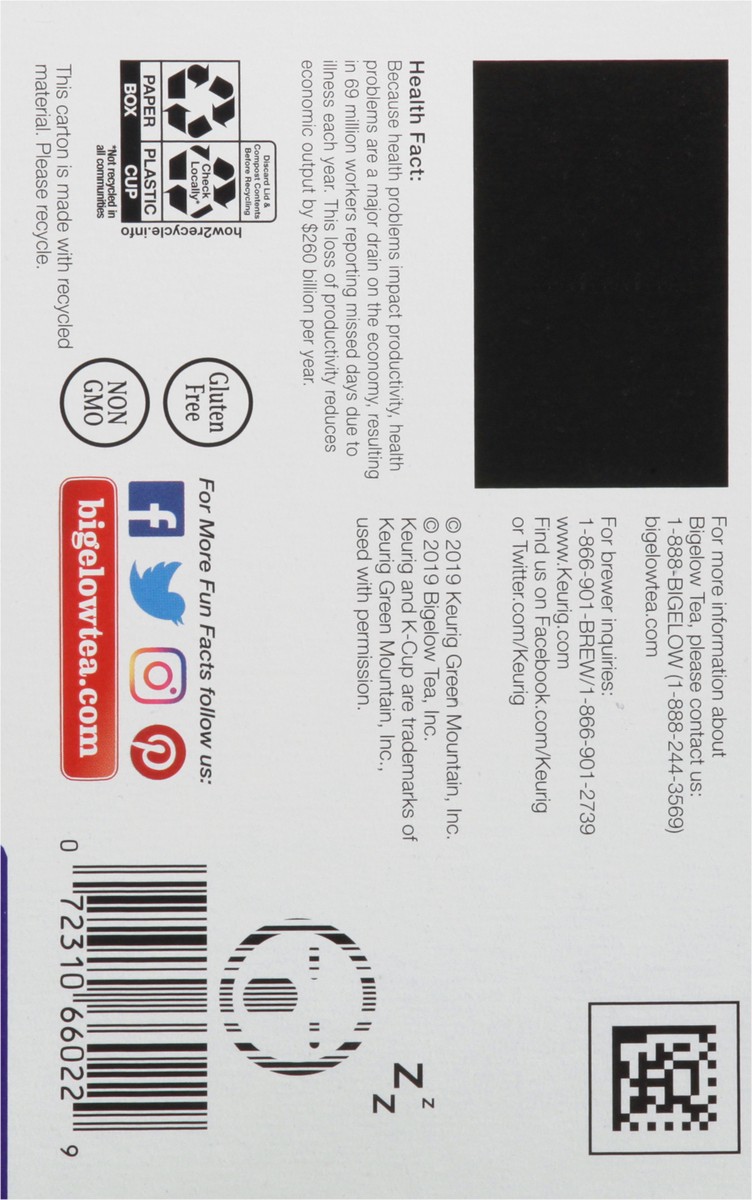 slide 4 of 9, Bigelow K-Cups Pods Caffeine Free Chamomile & Lavender Herbal Tea Pods - 10 ct, 10 ct