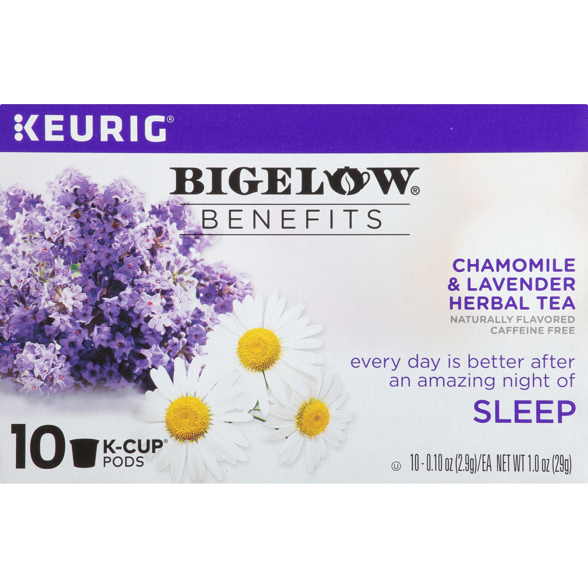 slide 5 of 7, Bigelow Benefits Chamomile & Lavender Herbal Tea Single Serve K Cups, 10 ct