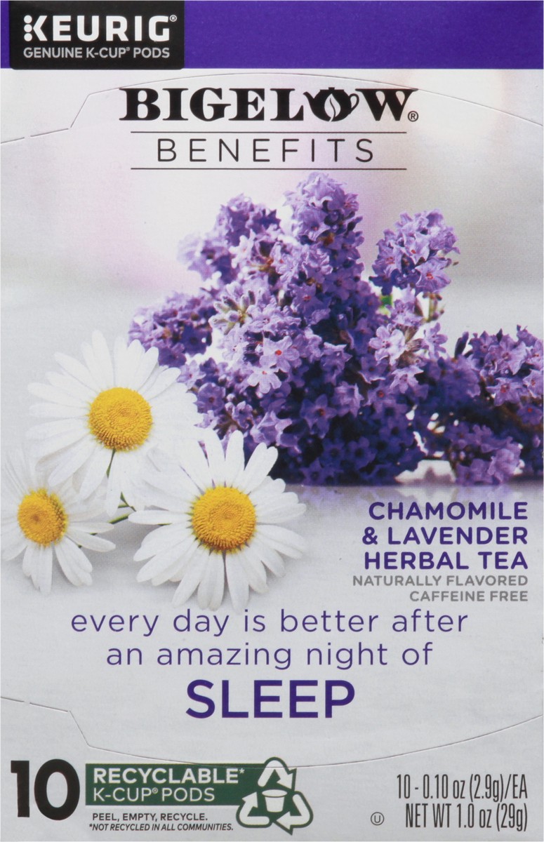 slide 5 of 9, Bigelow K-Cups Pods Caffeine Free Chamomile & Lavender Herbal Tea Pods - 10 ct, 10 ct