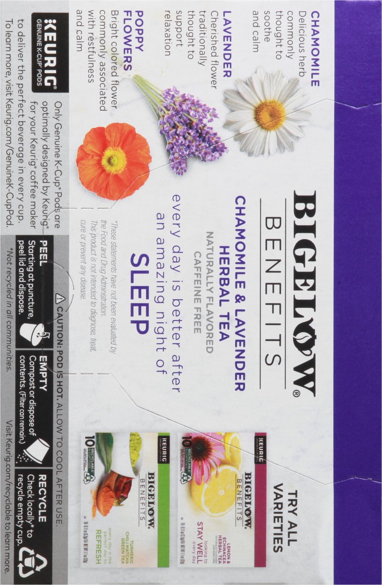slide 6 of 9, Bigelow K-Cups Pods Caffeine Free Chamomile & Lavender Herbal Tea Pods - 10 ct, 10 ct