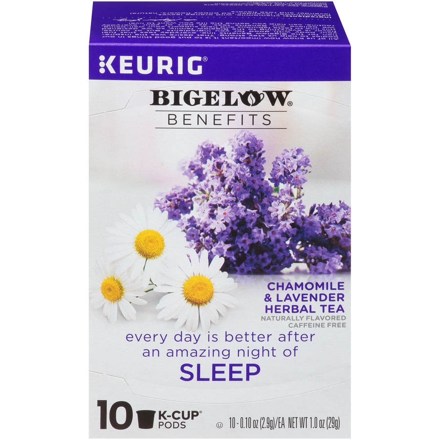 slide 1 of 7, Bigelow Benefits Chamomile & Lavender Herbal Tea Single Serve K Cups, 10 ct