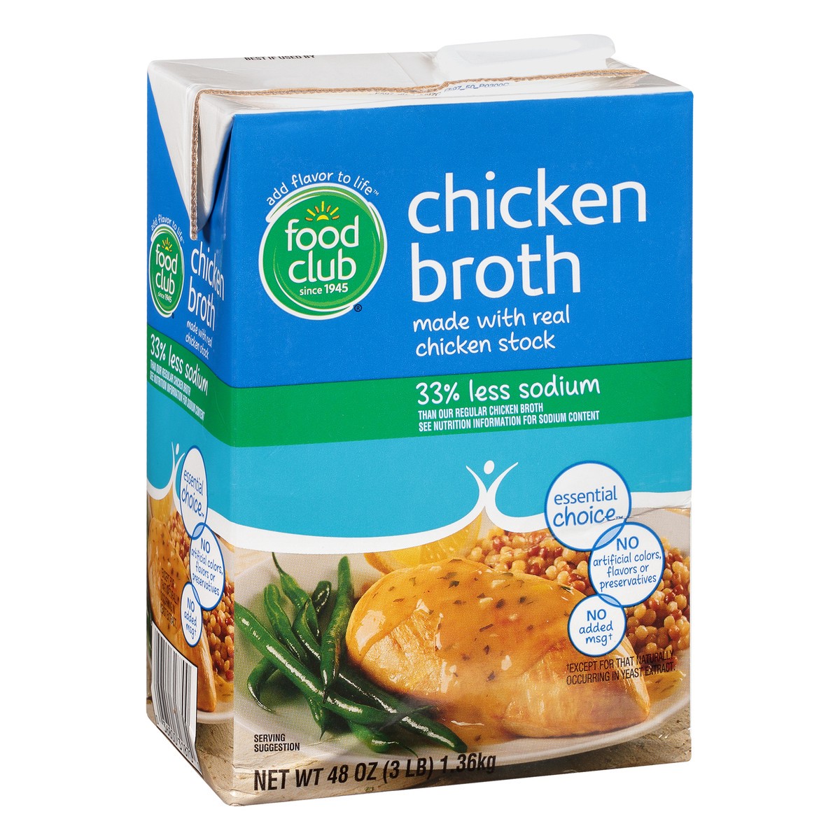 slide 2 of 10, Food Club Reduced Sodium Chicken Broth 48 oz, 48 oz