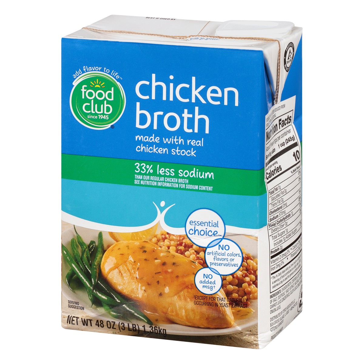 slide 5 of 10, Food Club Reduced Sodium Chicken Broth 48 oz, 48 oz